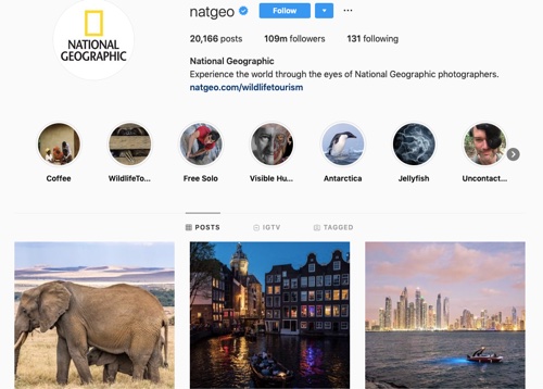 صفحه اینستاگرام نشنال جئوگرافی